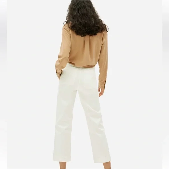 Everlane Women's The straight leg crop White Jeans